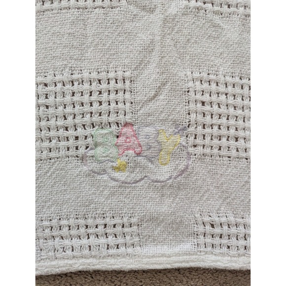 Owen Other - Baby Blanket White Cotton Thermal Open Waffle Weave Cloud